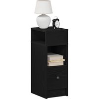 Mesillas de noche 2 uds con cajón-Mesita de noche-Mesapara Dormitorio negro 25x31x66 cm