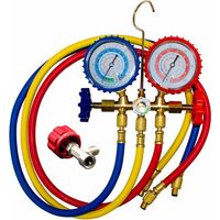 Juego Manómetros más llave de paso para Gasica carga Gas R410,R134,R404 y R32 para aire acondicionado