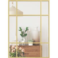Espejo Rectangular de Pared Espejo de Ventana 70x50cm con Marco de Metal Espejo Decorativo para Salón Dormitorio Dorado