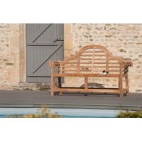 Macabane – Banc de jardin en teck brut – 3 places – Dimensions 166.5 x 62 x 105 cm – Résistant aux intempéries – Design original pour jardin et terrasse