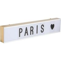 Opjet 011460 - Lavagna luminosa a LED 60x12x5,5 cm - 95 lettere - Legno chiaro