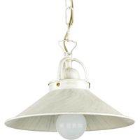 Hängeleuchte Messing massiv in Shabby Weiß Gold Ø 25 cm E27 Hängelampe
