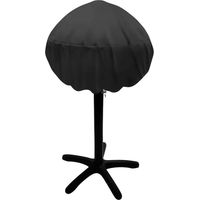 (Noir, 48 x 44cm) Housse De Barbecue, Bache Barbecue Exterieur, Housse De Gril Ronde, Couverture De Grill Imperméable, AntiPoussière UV, avec Sangle, pour Barbecue George Foreman et Barbecue Sphérique