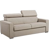 Divano letto 3 posti express in tessuto beige con seduta memory foam Letto 140 cm Materasso 22 cm memory foam - VIZIR