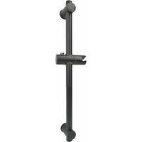 Barra de ducha negra , barra de ducha de acero inoxidable 304 con soportes ajustables en altura y ángulo, cepillada, altura total 660 mm