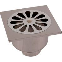 Siphon de sol PVC chromé - 140 x 140 mm - Grandsire