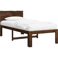 Single Bed Frame with Headboard ROSTOCK Dark Brown 90 x 200 cm vidaXL