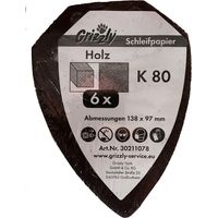 Jeu de feuilles abrasives K80 (6 pièces)