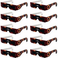 Lot de 10 paires de lunettes pour l'observation des éclipses solaires — Adaptées à l'observation des éclipses totales ou partielles — Lunettes d'observation solaire en carton