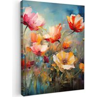 CUADRO EN LIENZO Flores - Acuarela - Arte - Botánica - Naturaleza Cuadros Decorativos 60x80 cm