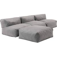 Canapé de jardin modulable 4 places gris - Mixi