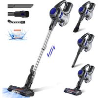 Bodenstaubsauger – 36000 Pa, 400 W, 5-in-1 mit HEPA-Filtersystem – 50 Min. Laufzeit – Abnehmbare Batterie – Blau