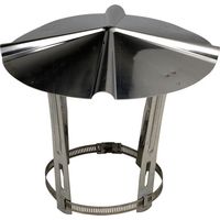 TEN – Chapeau de toit inox anti-pluie pour tubage cheminée Ø200-250 – Collier pour fumisterie – Résistant aux intempéries