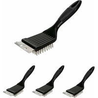 royaluxe - Brosse pour Grill,4 Pièces Brosse de Nettoyage pour Grille de Barbecue Brosse à Barbecue avec Spatule en Acier Inoxydable pour Gril de Nettoyage Grilles et Surfaces Nettoyage Optimal du Gri