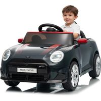 12V Electric Kids Ride on Car BMW MINI Licensed, Remote Control, Electric Car for Kids, Speeds Up to 3 Km/h, Horn, LED, Music, Ages 3+, Black