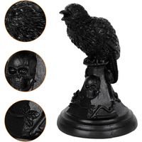 Joefnel Gothic Owl Candle Stick Holder, Black Resin Candle Holder Candle Stand, Occult Dark Gothic Home Decor Accessory, Halloween Candlestick Decoration for Home Garden (Owl)