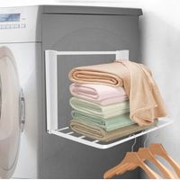 BUNTHAUS Support Machine a Laver, Meuble de Rangement Machine a Laver, Pliable Support Machine aLaver, Meuble de Rangement Machine a Laver, 40.5 25cm, Blanc