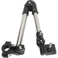 Support vélo pour parapluie rotatif 360°, fixation ombrelle poussette en acier inoxydable noir extérieur