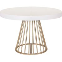 Table ronde extensible Soare Blanc pieds Or