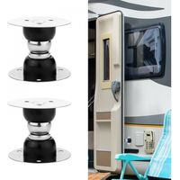 2pcs Loquets de Porte Magnétiques pour Camping-Car, Arret de Porte Camping Car avec Bandes et Vis, Accessoires de Camping-Car pour Remorque, Camping-Car, Porte à Bagages (Noir)