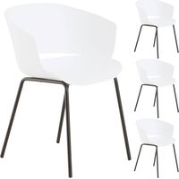 Idimex – Lot de 4 chaises de jardin en plastique résistant aux UV – Hauteur d'assise 48 cm – Charge maximale 110 kg – Assemblage facile