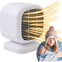 Radiateur soufflant portatif avec minuterie, radiateur basse consommation, chauffage électrique rapide, protection contre les surcharges, Blanc
