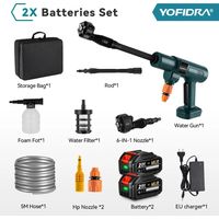 Idropulitrice 200 Bar Brushless Compatibile con Batteria Makita, Idropulitrice Senza Fili Portatile per Auto Giardino Terrazza(Con 2 Batterie)