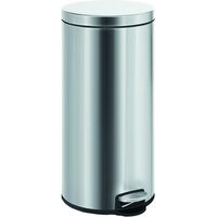 Cubo de basura con pedal Vigor, inox, 30 litros, 29x65 cm de alto