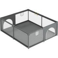 Jiubiaz Parc Bébé Pliable 150 x 180 X 60cm avec base antidérapante, stable, sac de transport - Adapté À L'intérieur Et À L'extérieur Parc Bebe avec Barrières