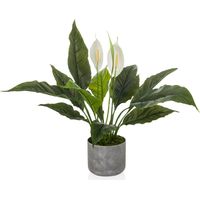Kunstpflanze / Kunstblume Spathiphyllum 1 Einblatt 60 cm grün / weiß hjh OFFICE