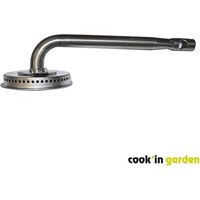 Edelstahlbrenner rund - L 26 x B 10,5 x H 6 cm-Cook in Garden
