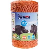 Gemi Elettronica – Fil de clôture électrique 500 MT 6 mm² – 8 fils galvanisés – Résistant aux UV – Câble jusqu'à 100 kg de traction – Pour chevaux, chiens, sangliers, vaches, porcs, poules