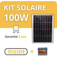 Kit Solaire Rigide + Batterie - Camping Car / Bateau / Tiny House 100W