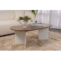 Asir Group Llc – Table basse fixe 100 % mélaminé – Noyer et blanc – Épaisseur 18mm – Design élégant pour salon moderne