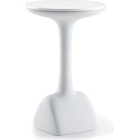 Mesa auxiliar alta redonda para taburetes 99 cm polietileno diseño Armillaria T1 - Blanco