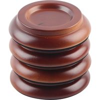 4 Pièces Rondelles de Piano en Hêtre, Protège-Sols pour Piano Droit, Accessoires Pieds de Piano (Marron)