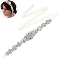 Ceinture de mariage en strass pour mariée - Ceinture en strass argentée pour robe de soirée formelle pour femmes, taille unique, beige