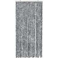 Rideau Chenille Porte D'entrée Protège Du Soleil Anti-Mouches Lavable Réglable Gris - 120x230 cm