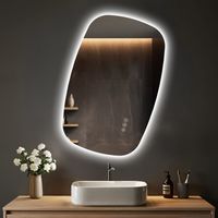 S'AFIELINA 80×50 cm Wandspiegel LED – Badspiegel mit Beleuchtung, HD-Glas , dimmbar, 3-farbige LED, Anti-Beschlag, horizontal & vertikal aufhängbar