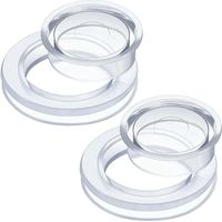Lot de 3 anneaux et capuchons pour parasol de table de patio, trous plus épais, anneaux et capuchons pour parasols de taille standard (transparent)
