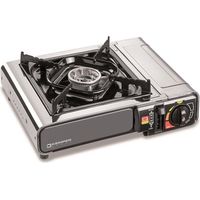 Kemper – Réchaud à gaz portable 2200W – 1 feu – Allumage piezo – Acier inoxydable – Système de sécurité avancé – Mallette de transport