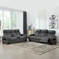 CAPRI ELECTRIC AIR LEATHER RECLINER CHAIR 2+3 Seater (CHARCOAL)