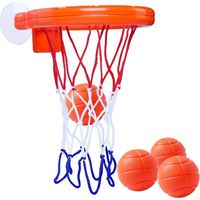 Panier de basket-ball pour baignoire avec ballons, jeu de lancer pour enfants et bébés, accessoire de bain amusant pour la piscine et la salle de bain - Crezuo