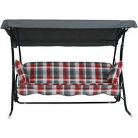 GO-DE Hollywood-Auflage 4-tlg. 50 cm x 180 cm x 8 cm, rot, karo rot Sitzpolster