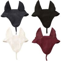 Cob, NERO: Cuffietta lunga antimosche Liza per cavalli misto cotone con orecchie in lycra senza logo