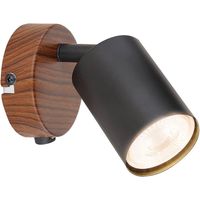 EDMUND INDOOR METAL SPOT LAMP 1XGU10 BLACK/ OAK