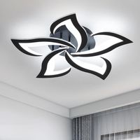 Goeco – Plafonnier LED 60W 4600LM Dia 60cm – Lumière blanche froide 6000K – Abat-jour acrylique – Installation rapide sans ampoules
