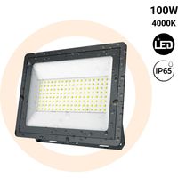 Proyector LED De Exterior - Slim - 100W - 9800lm - IP65 - Blanco Neutro - Negro