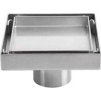 Sifone, scarico a pavimento invisibile in acciaio inox 304, scarico a pavimento quadrato deodorante spesso, 1010 cm