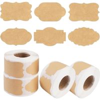 1200 stuks kraftpapier stickeretiketten, vintage kraftstickers, zelfklevende blanco diepvriesetiketten voor geschenken, glazen potten, jam en doe-het-zelfdecoraties